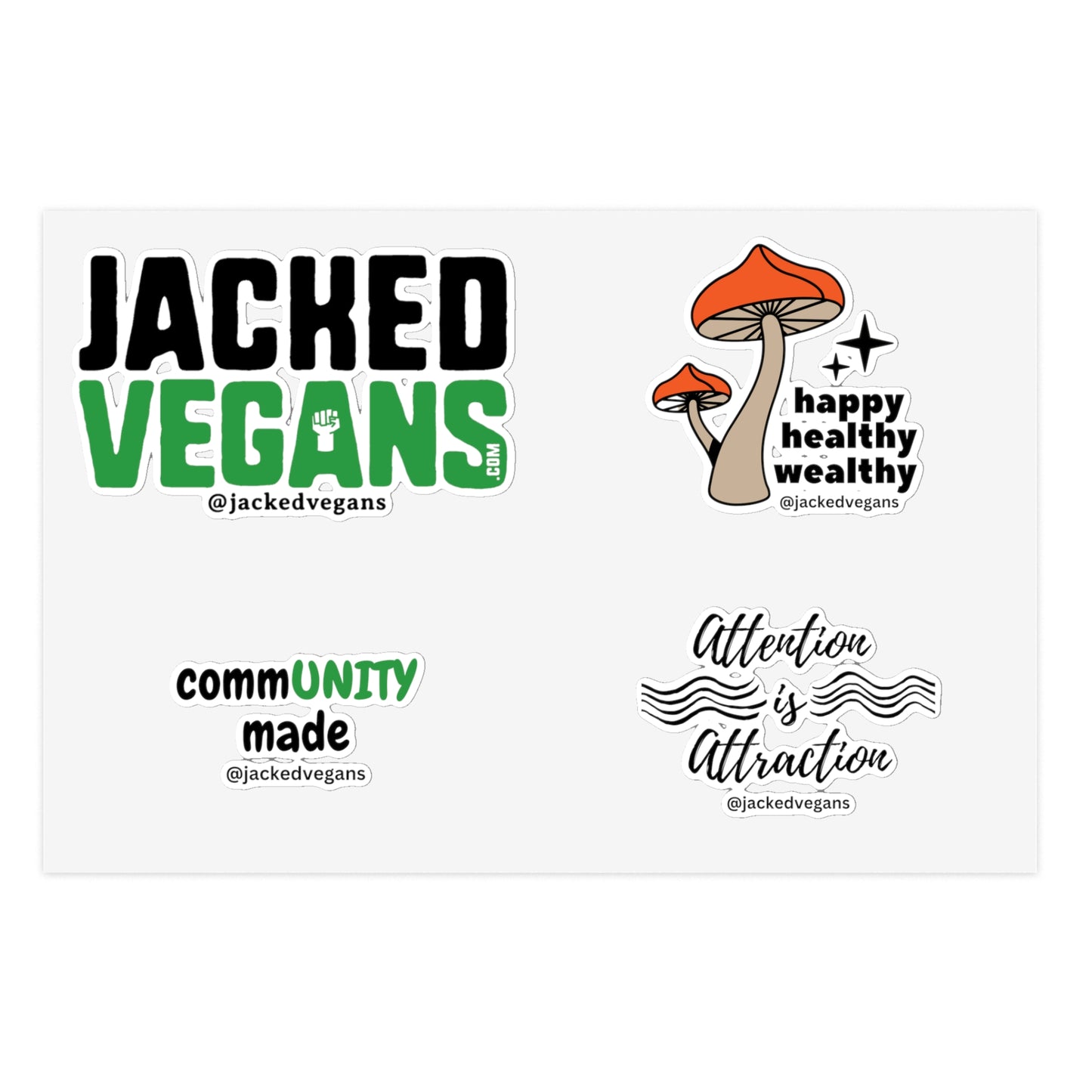 Jacked Vegans Sticker Sheet Bundle