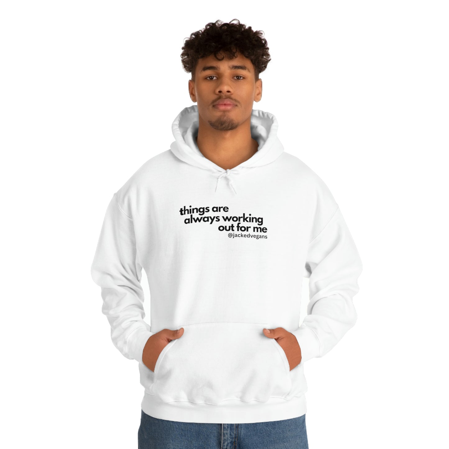 Things Are Always Working Out For Me Typograpgy Unisex Heavy Blend™ Hoodie