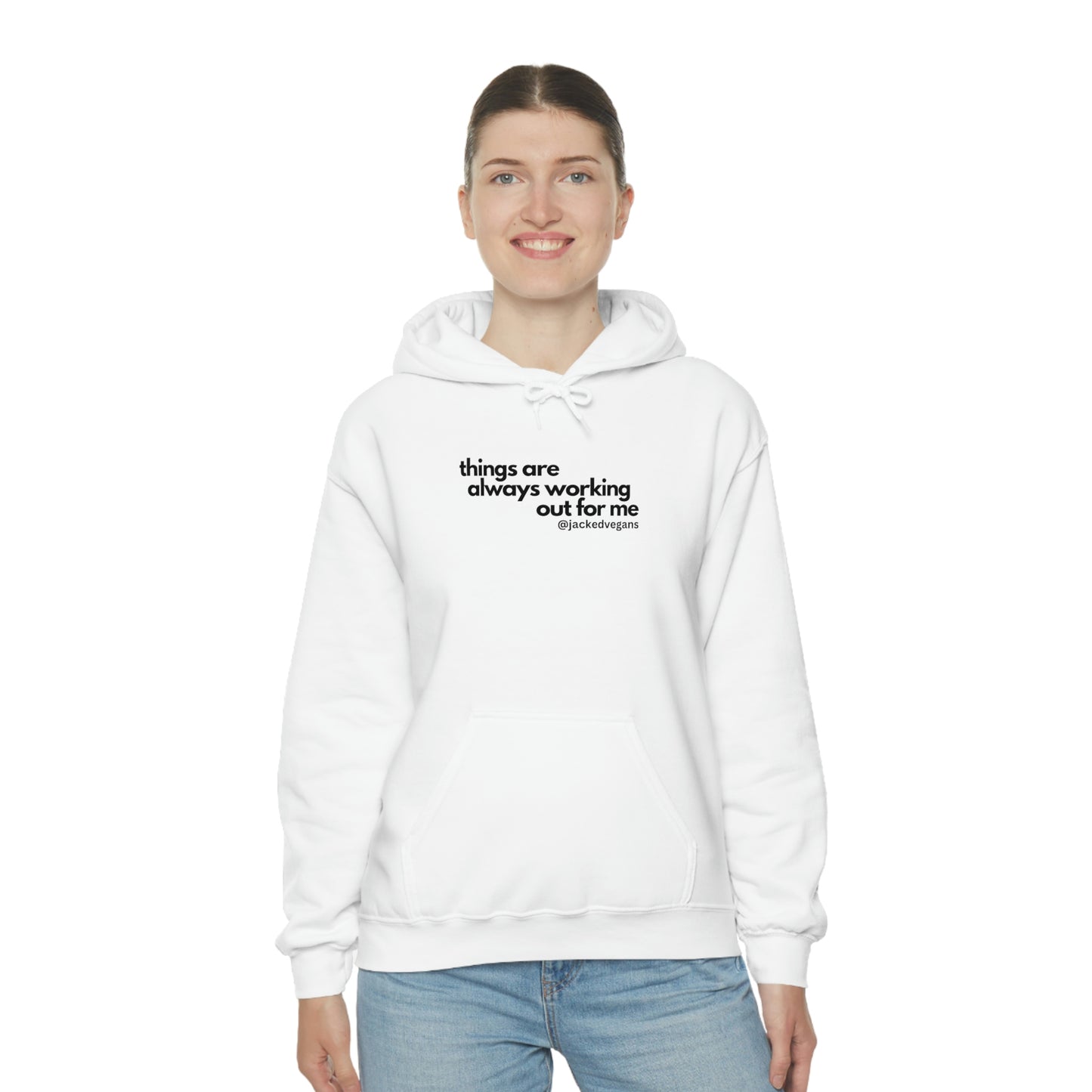 Things Are Always Working Out For Me Typograpgy Unisex Heavy Blend™ Hoodie