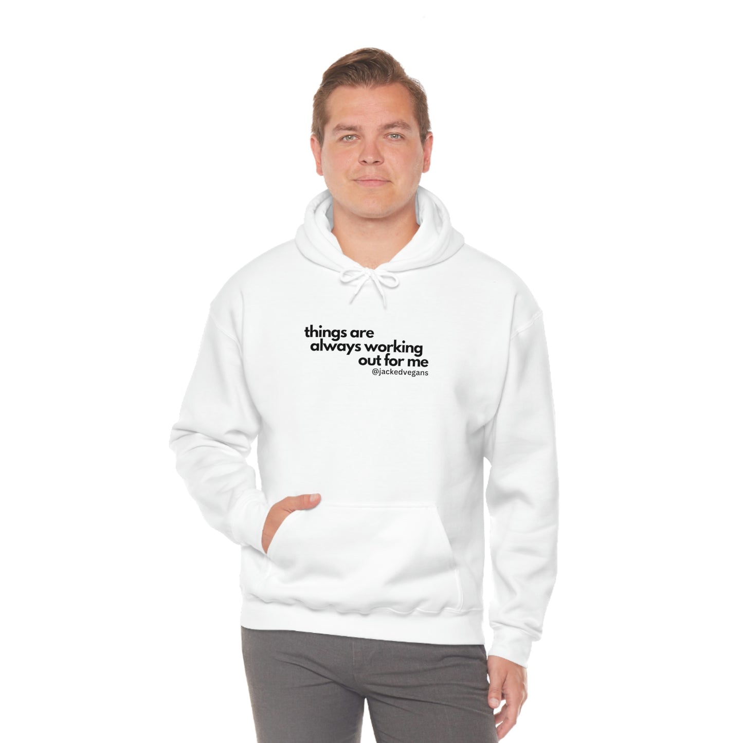 Things Are Always Working Out For Me Typograpgy Unisex Heavy Blend™ Hoodie