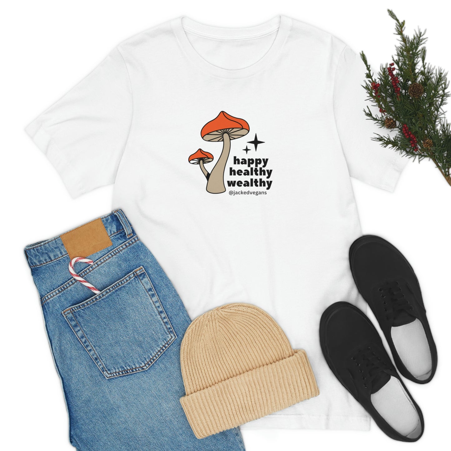 Happy Healthy Wealthy Unisex Jersey Short Sleeve Tee