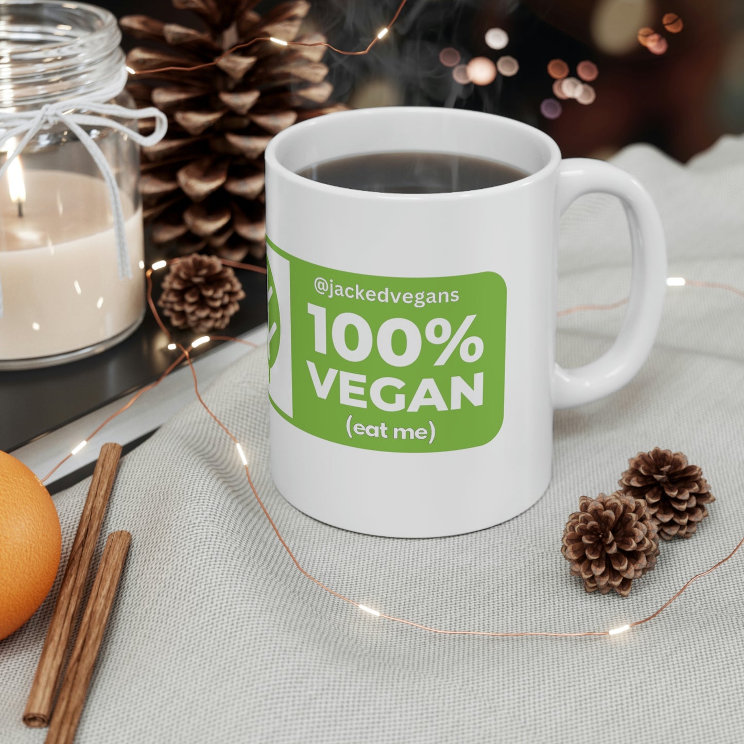 100% Vegan Eat Me Ceramic Mug 11oz