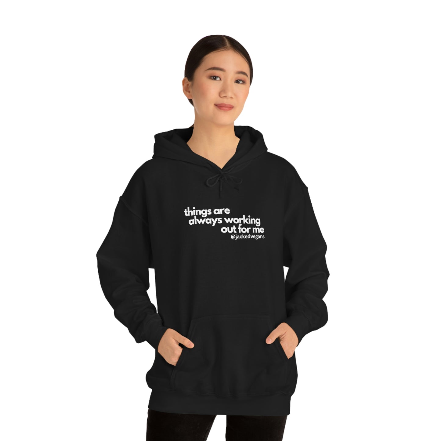 Things Are Always Working Out For Me Typograpgy Unisex Heavy Blend™ Hoodie
